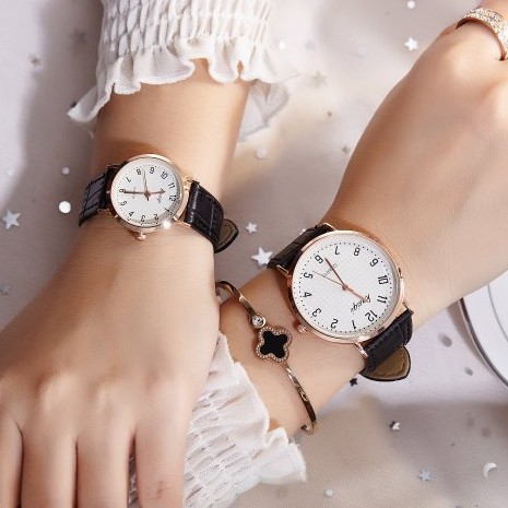 Đồng hồ thời trang nam nữ KASIQI chính hãng, dây da đeo êm tay, mặt số dể xem giờ ( Mã: AKSQ01 )