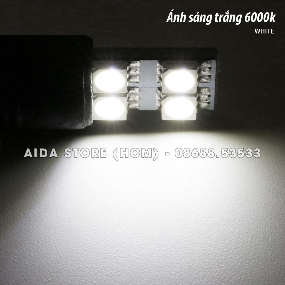 [Giá 01 bóng đèn] LED biển số, đèn trần T10 12v cho xe máy, ô tô