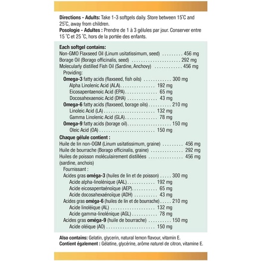Dầu cá không có vị tanh Omega-3-6-9 No Fishy Aftertaste Jamieson 180 Viên