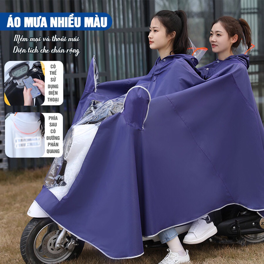 Áo mưa trùm có ship hỏa tốc, dày dặn cỡ lớn bảo vệ toàn diện cho nam và nữ khi lái xe máy, loại xịn
