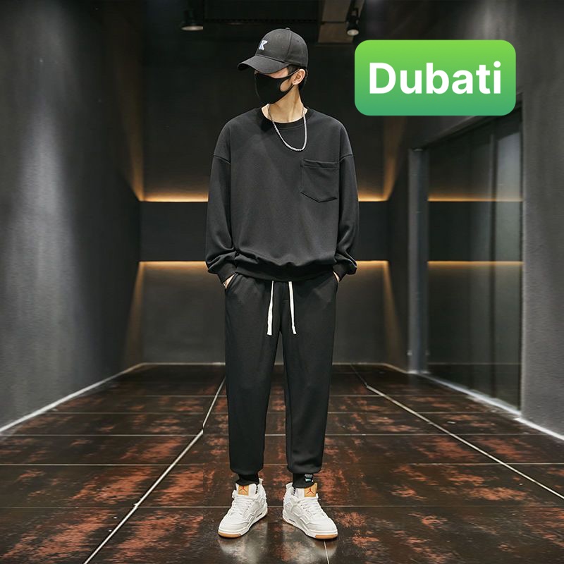 ĐỒ BỘ NỈ TRƠN TÚI TRƯỚC, ĐỒ BỘ THỂ THAO NAM, CHẤT VẢI  CAO CẤP SÀNH ĐIỆU - DUBATI FASHION