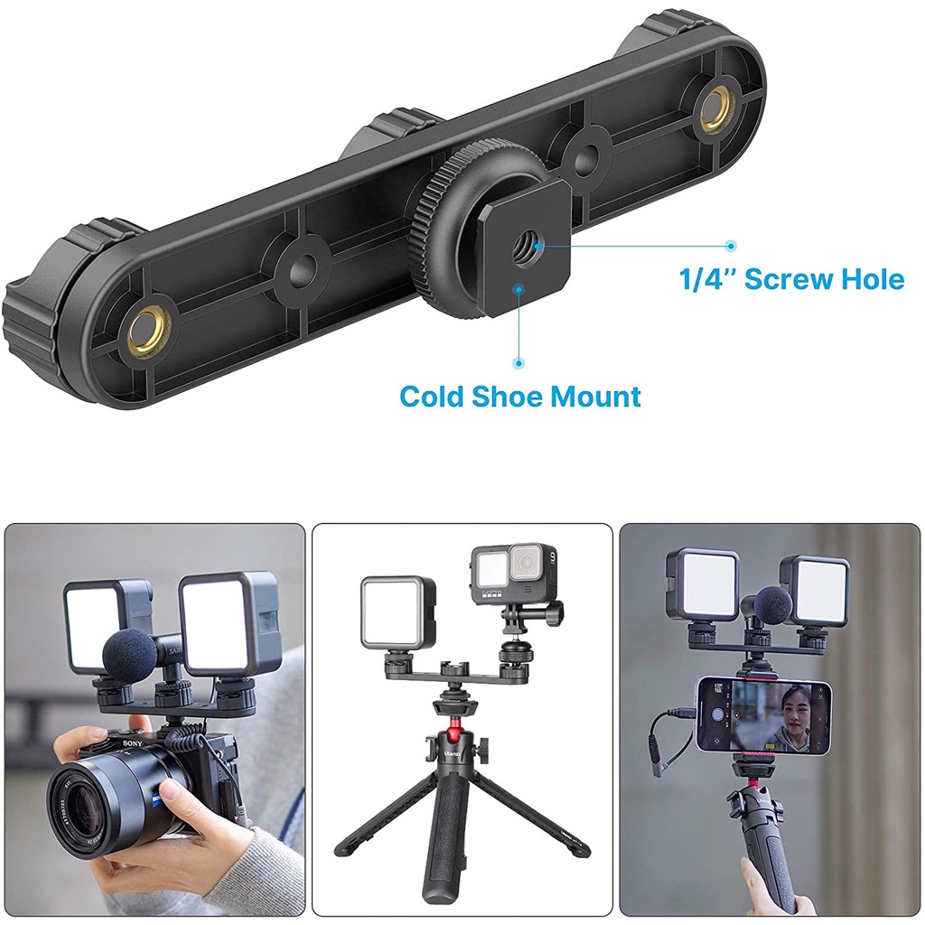 Ulanzi PT-23 - Giá Đỡ Mở Rộng Với 3 Cold Shoe Mount Dùng Cho Máy Ảnh & Điện Thoại - Hàng Chính Hãng