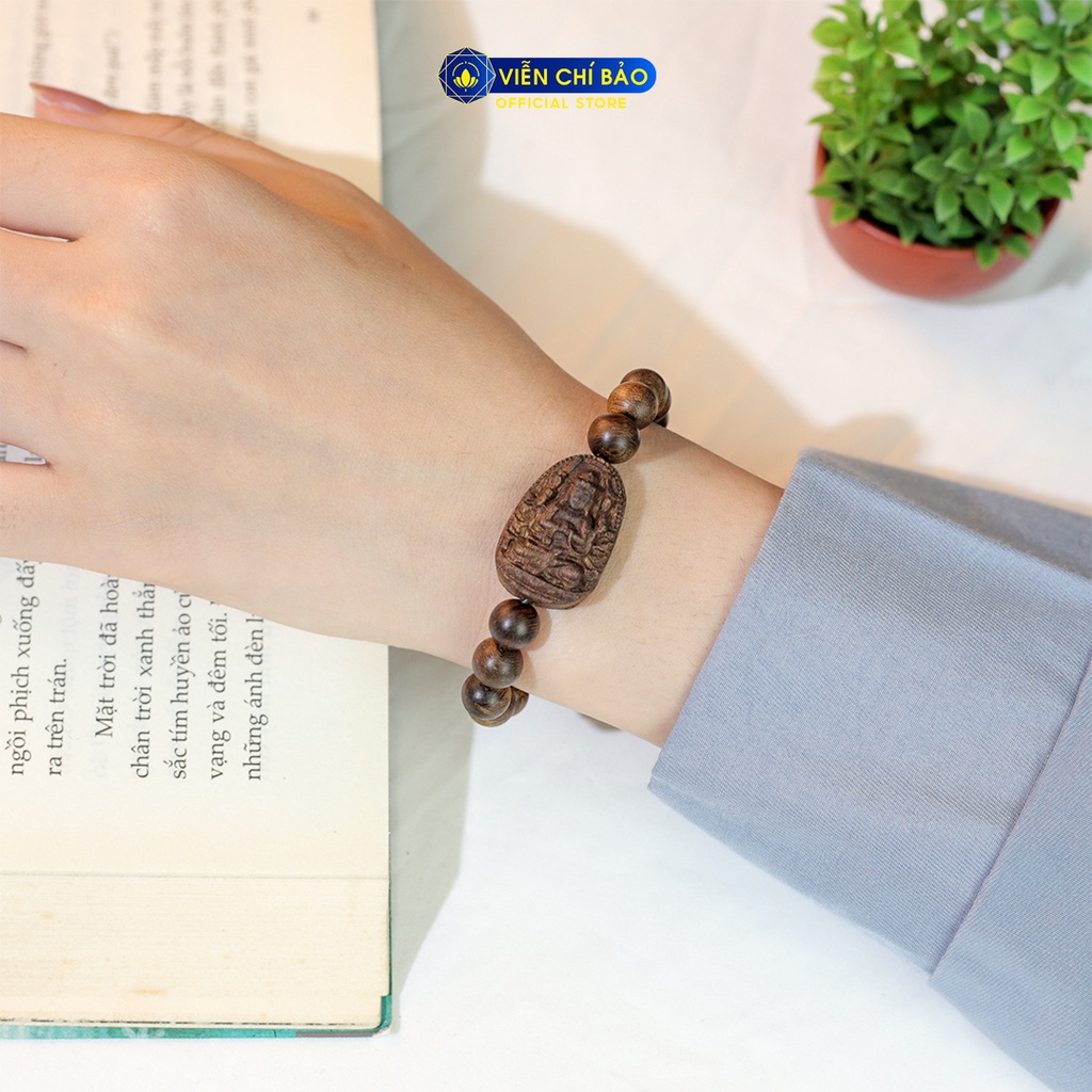 Vòng tay trầm hương indo Phật bản mệnh nam nữ thời trang phụ kiện trang sức Viễn Chí Bảo V000808