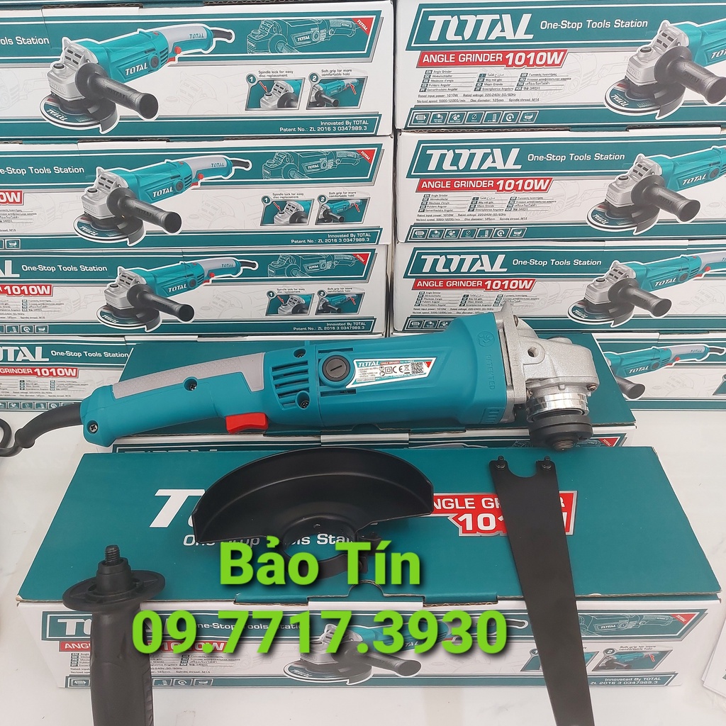 MÁY MÀI GÓC 1010W TOTAL (125MM) TG1121256-3 [CHÍNH HÃNG] MÀI GÓC TAY DÀI [RẺ] MÁY CẮT CẦM TAY CÓ CHỈNH TỐC ĐỘ