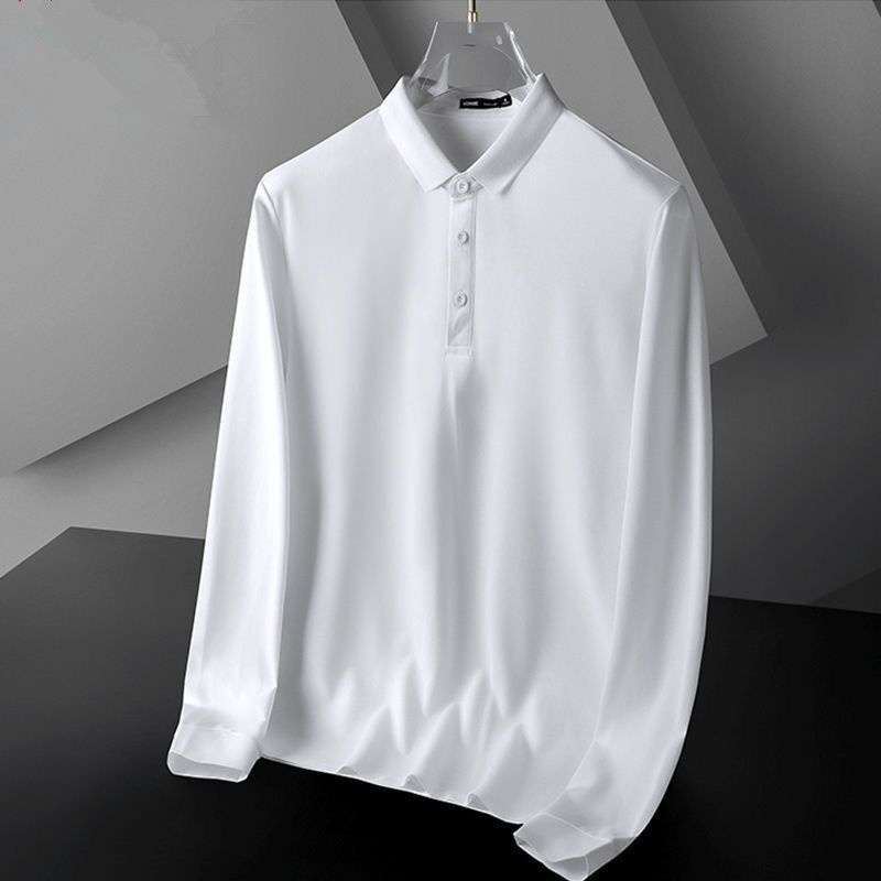 Áo Thun POLO Màu Trơn Tay Dài Có Cổ Size Lớn [Giảm Giá 47%] Phong Cách Mới Mùa Thu Cho Nam