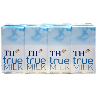 Sữa tươi tiệt trùng TH True Milk ít đường lốc 4 hộp 180ml