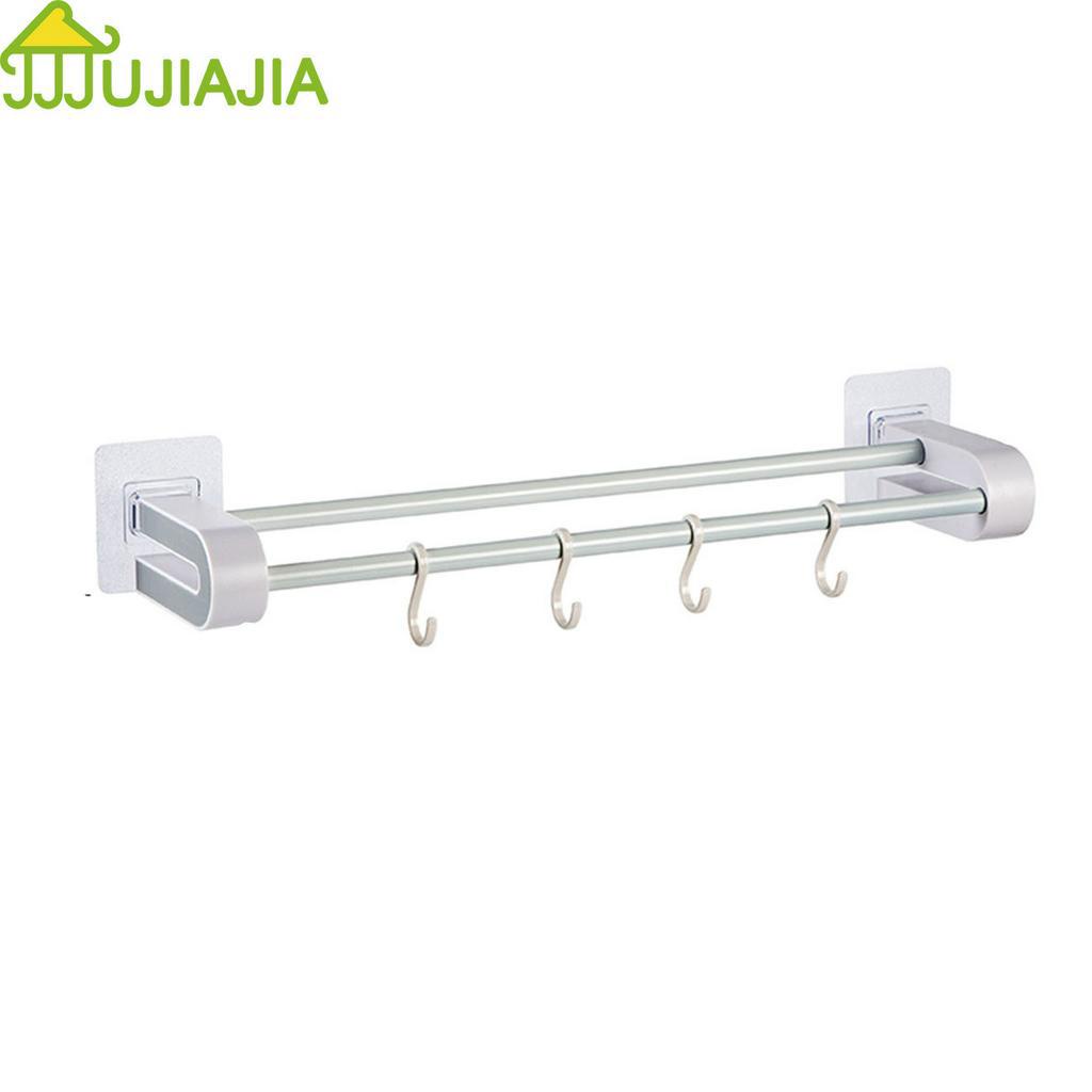 Giá Treo Khăn JUJIAJIAVới Hai Thanh Gắn Tường Không Cần Khoan Cho Nhà Tắm