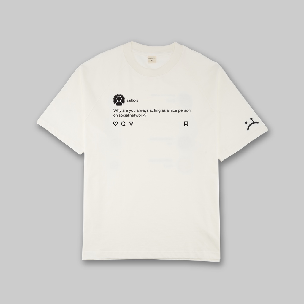 Áo thun Sadboiz SADTAGRAM TEE - WHITE - Black