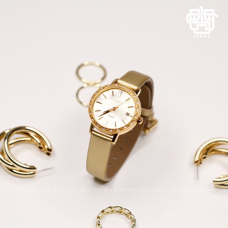 Đồng hồ nữ Casio Sheen SHE-4060GL-9A dây da chính hãng