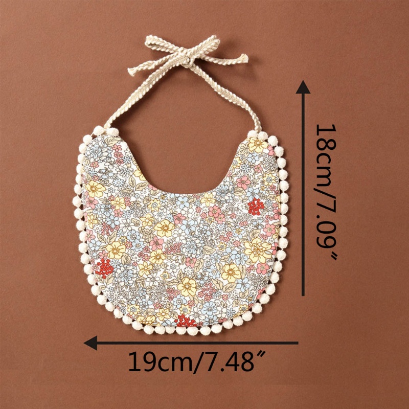 Bộ Khăn Choàng Cổ Và Yếm Ăn Bằng Cotton Lanh In Họa Tiết Thắt Nơ Xinh Xắn Cho Bé