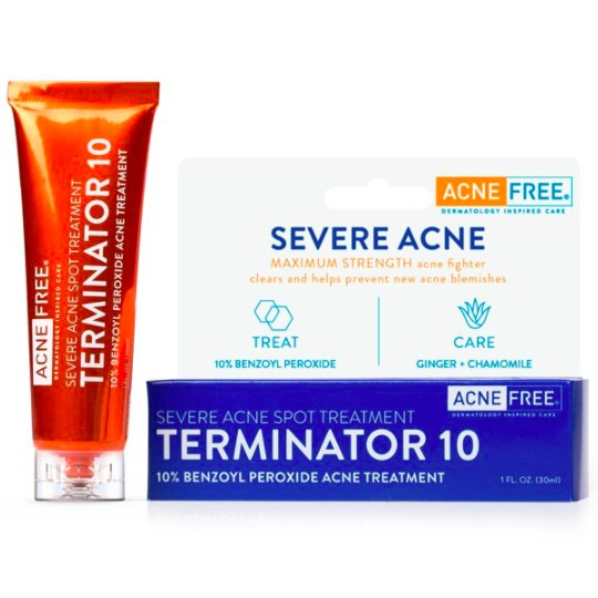 Kem Chấm Mụn AcneFree Terminator 10 Acne Spot Treatment with 10% Maximum Strength Benzoyl Peroxide (bill Mỹ)