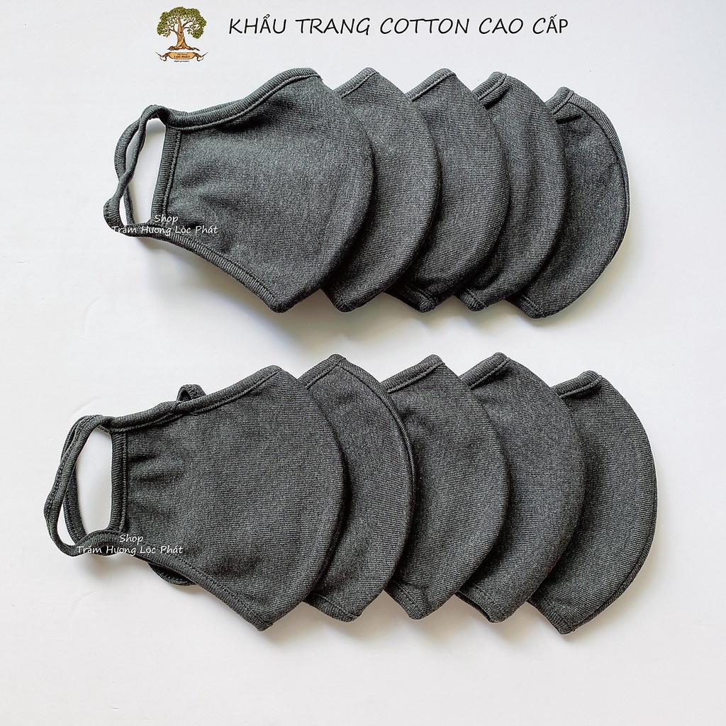 Khẩu Trang Vải Thun TUTO5 Menswear KT01  - Khẩu Trang Vải Đen Cotton Dệt Kim 2 Lớp Kháng Khuẩn, Khử Mùi, Tái Sử Dụng