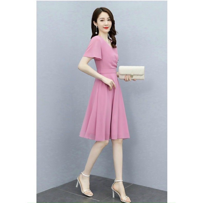 ĐẦM DỰ TIỆC VOAN CHIFFON CAO CẤP SIÊU XINH SANG CHẢNH CHO QUÝ CÔ THANH LỊCH