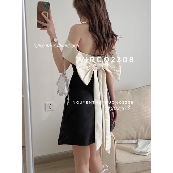 VÁY-ĐẦM TACTA NƠ LƯNG TRỄ VAI “sunny dress” tiểu thư