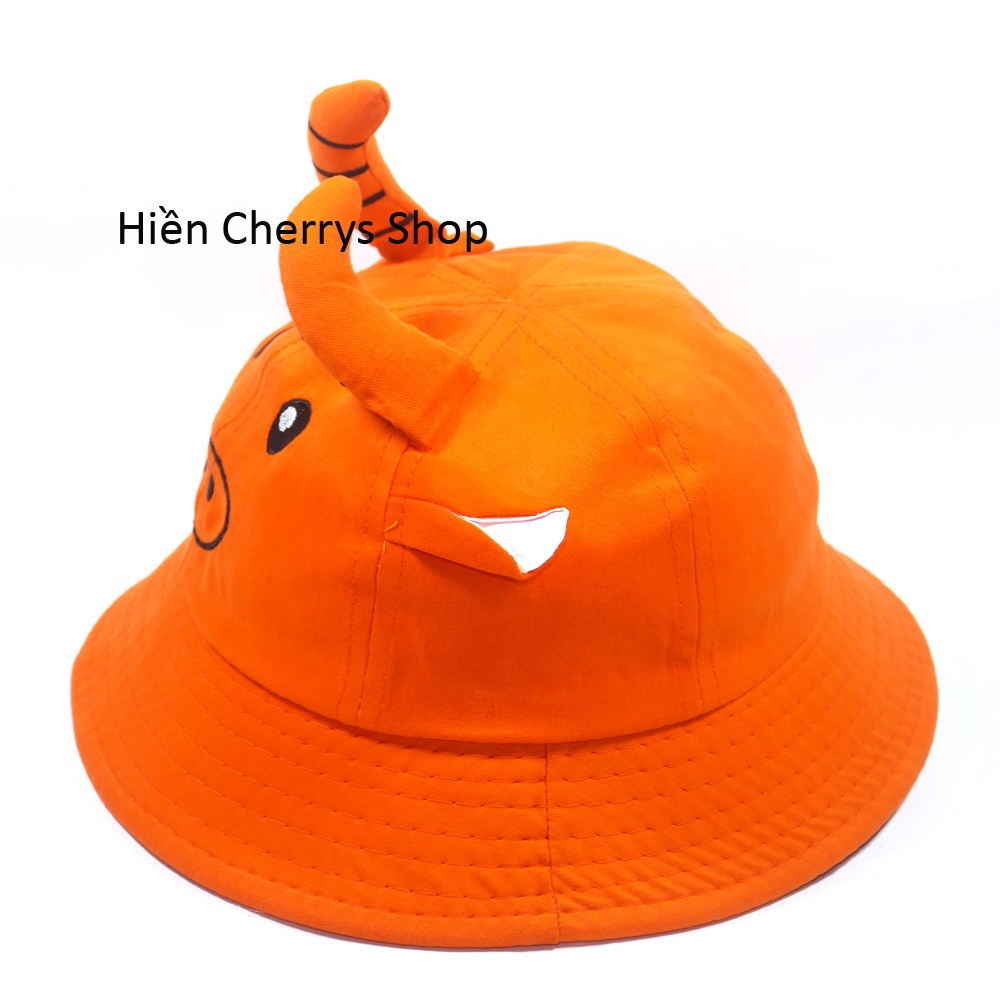 Nón Bucket con trâu dành cho trẻ em từ 2-5 tuổi chất liệu vải kaki đẹp phong cách