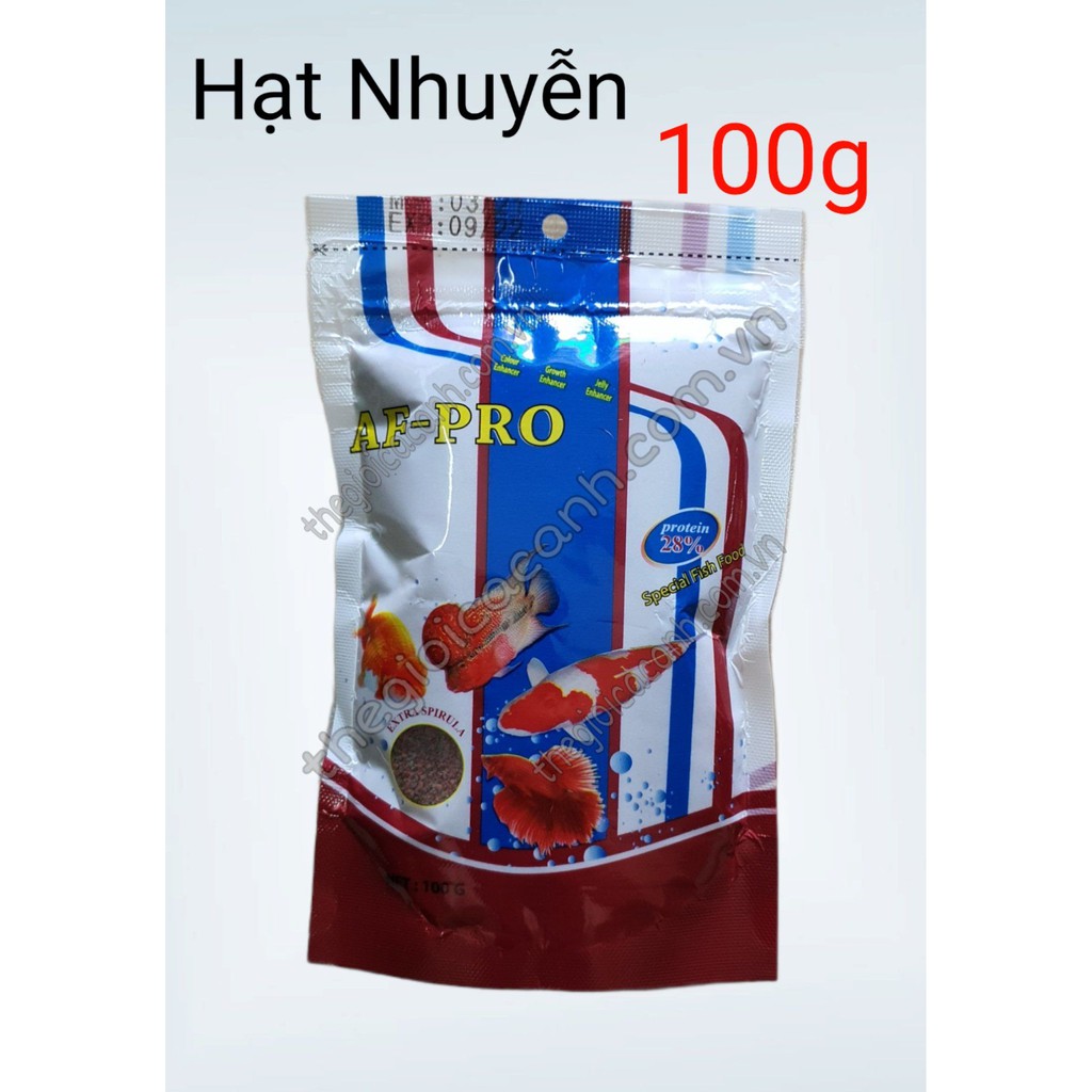 THỨC ĂN CÁ CÁM AF-PRO TỐT CHO CÁ CẢNH 100G, HẠT NHUYỄN, HẠT NHỎ, HẠT TRUNG.