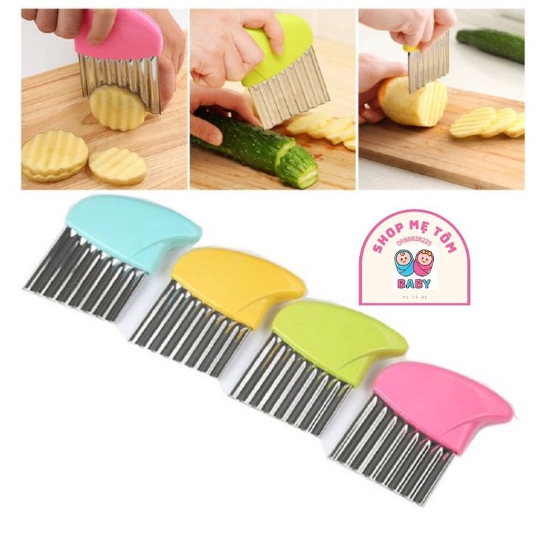 Dao thái rau củ quả  hình lượn sóng cho bé ăn dặm