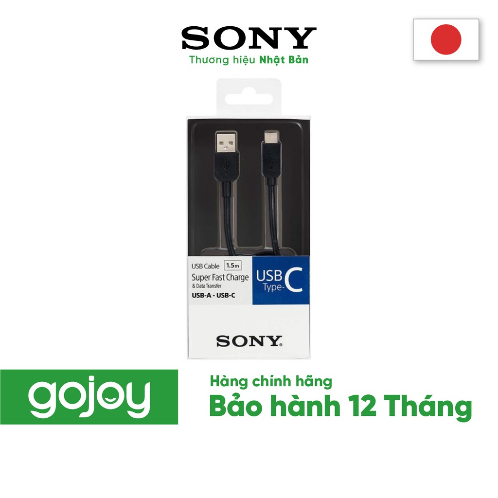 Cáp TYPE C 1,5 m SONY CP-AC150/BC WW Màu Đen - Bảo hành 12 tháng chính hãng