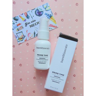 Kem lót BareMinerals Prime Time Original Foundation Primer fullsize 30ml fullbox (HỘP GIẤY BỊ MÓP)