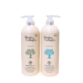 [BIOTIN & COLLAGEN] CẶP DẦU GỘI, DẦU XÃ BIOTIN COLLAGEN (TRẮNG) PHỤC HỒI CHỐNG RỤNG VÀ KÍCH THÍCH MỌC TÓC 1000ML