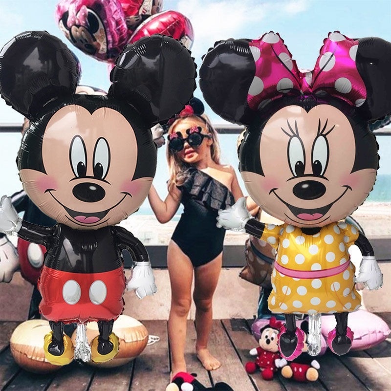 Bong Bóng Lá Nhôm Hình Chuột Mickey / Minnie Kích Thước 112 * 65CM Trang Trí Sinh Nhật / Tiệc Sinh Nhật