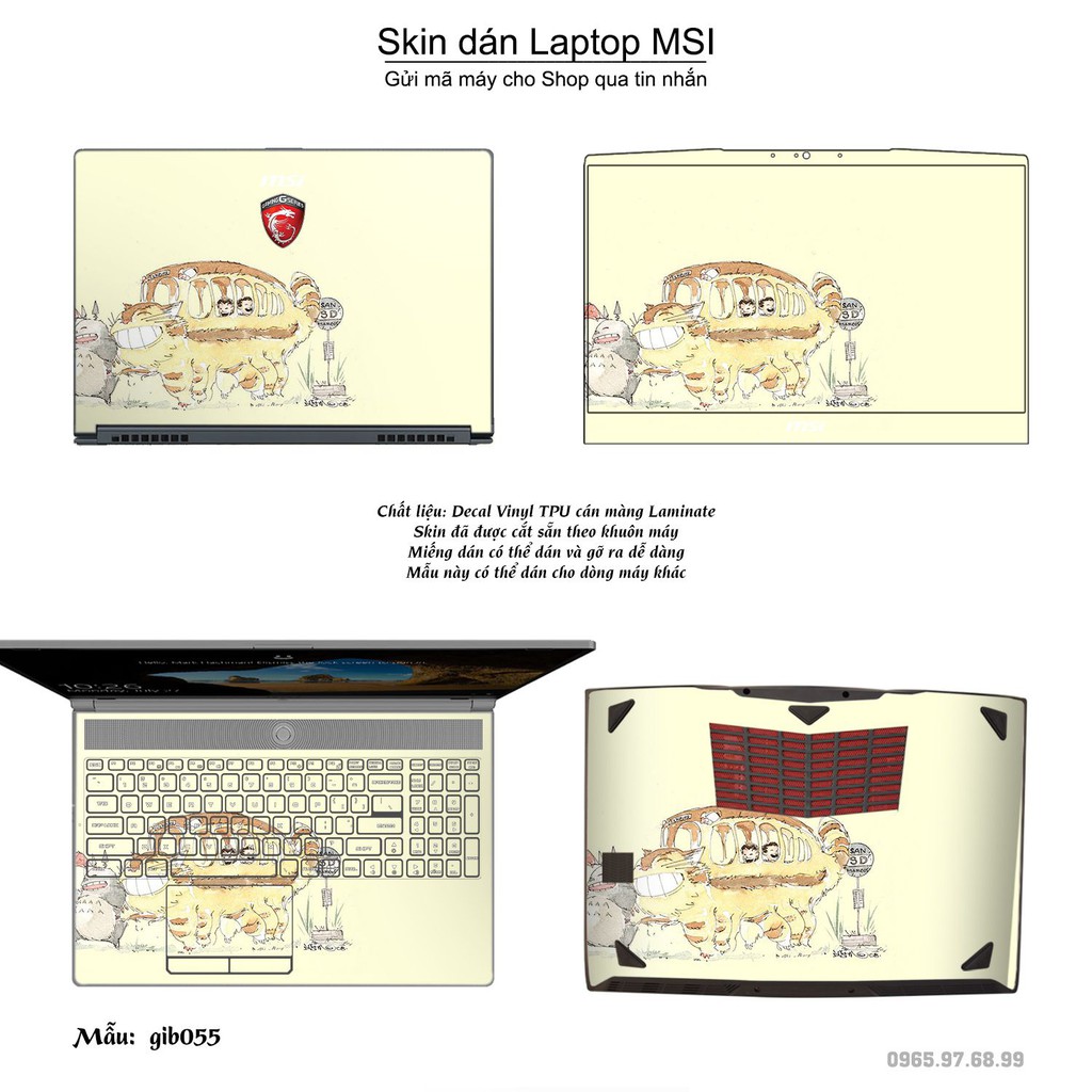 Skin dán Laptop MSI in hình Ghibli _nhiều mẫu 9 (inbox mã máy cho Shop)