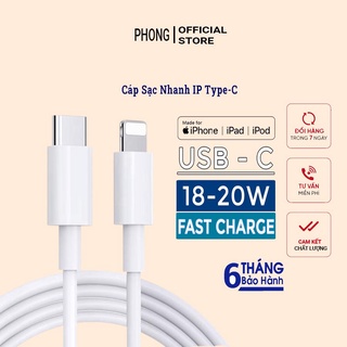 Dây cáp sạc 18w, 20w | Cáp Sạc Nhanh PD USB-C To Lightning cho iP 8 / 8P /X / XS / 11/ 11Pro / 12Promax – PHONG STORE