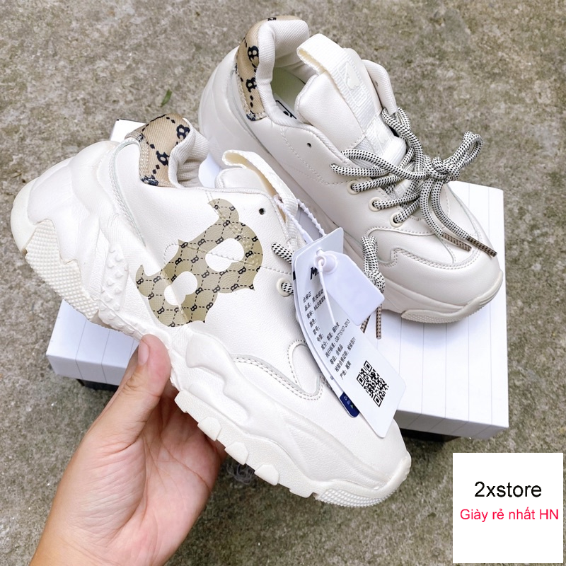 Giầy MLB chunky mono chữ B nâu chất đẹp full hộp