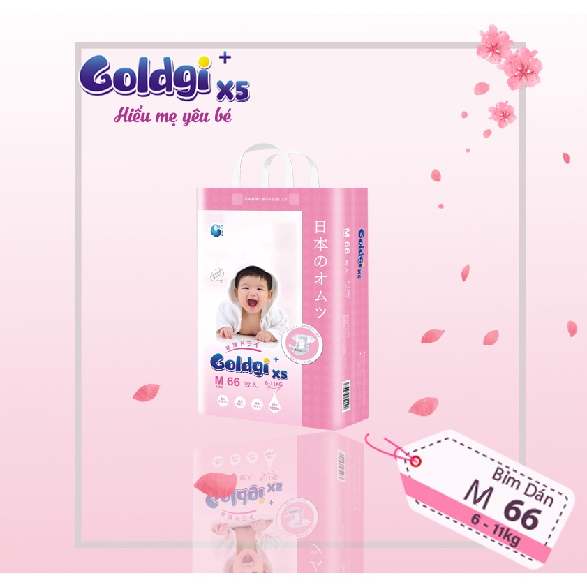 Bỉm dán Goldgi+ X5 cỡ M