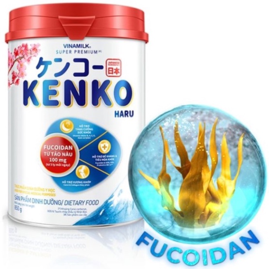 (có quà) Sữa Bột lon thiếc Vinamilk Kenko Haru-bổ sung Fucoidan 850G