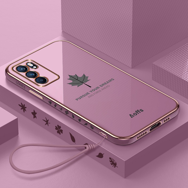 Ốp điện thoại mềm chống sốc hình lá phong cho Oppo RENO 7pro 7 5G 7Z 6 6Z 8 8pro