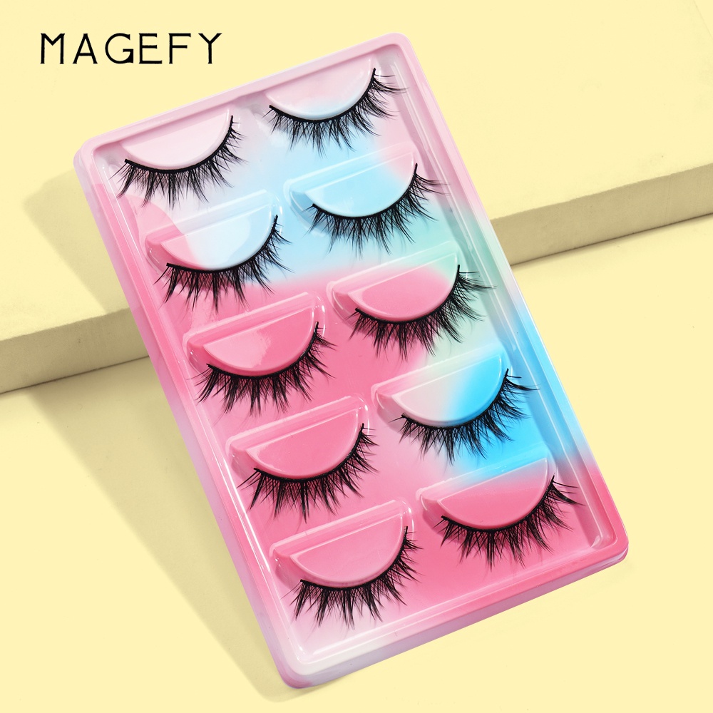 Bộ 5 cặp mi giả 3D MAGEFY dài và dày tự nhiên