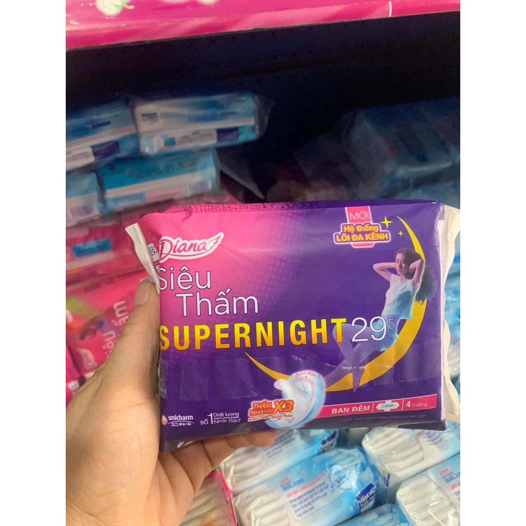 Băng vệ sinh Diana siêu thấm supernight 29cm / 35cm