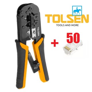 Kềm cắt bấm line bấm đầu mạng rj45 rj11 tolsen 38054 tặng 50 đầu mạng rj45