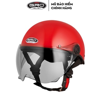  Nón bảo hiểm nửa đầu GRO haly sơn trơn nhiều màu phù hợ với vòng đầu từ 55-58cm 