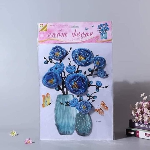 Tranh Dán Tường 3D Hoa Nổi Trang Trí Phòng Khách Room Decor