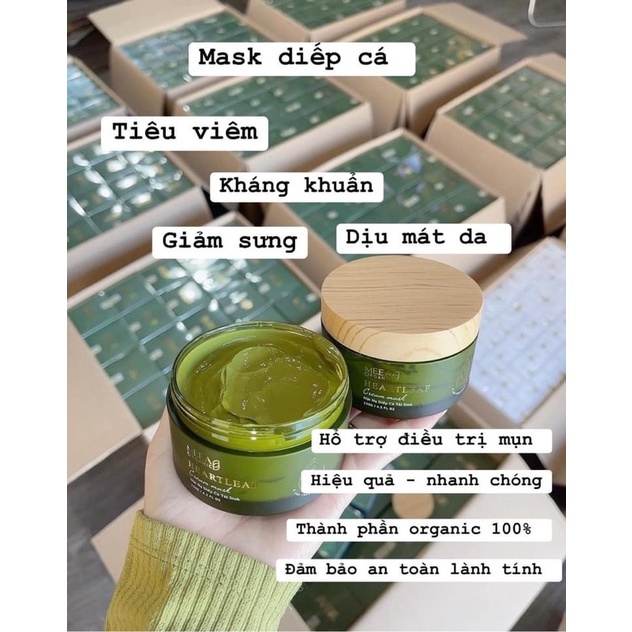Mặt nạ diếp cá tái sinh meea organic chính hãng, ngừa mụn, dưỡng trắng da, mờ thâm nám, chống lão hoá da 120g