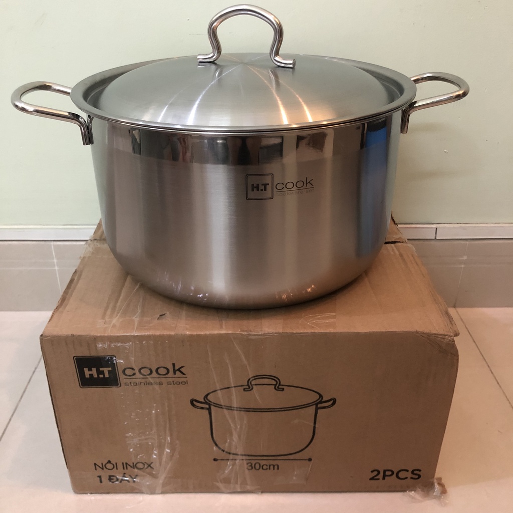 Bộ nồi inox cao cấp HT Cook và xửng hấp cao cấp 28 cm