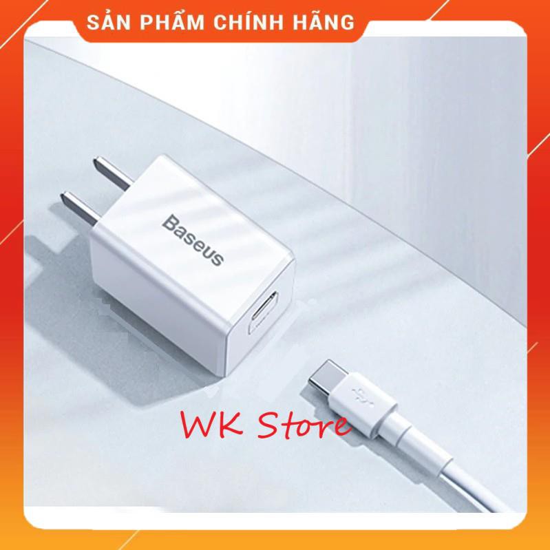 Bộ Cốc + cáp sạc nhanh Iphone 8/X/XS/11/12 Baseus TZCCXZ-02 (BH 1 năm)