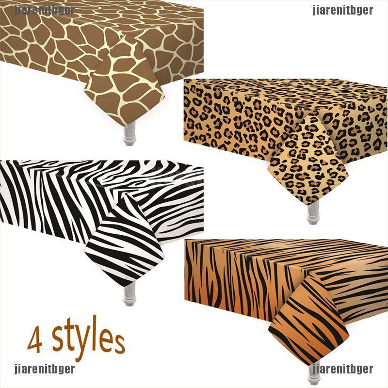 （jiarenitbger）Disposable  Jungle Safari Birthday Animals Tiger Zebra Party Decor Tablecloth