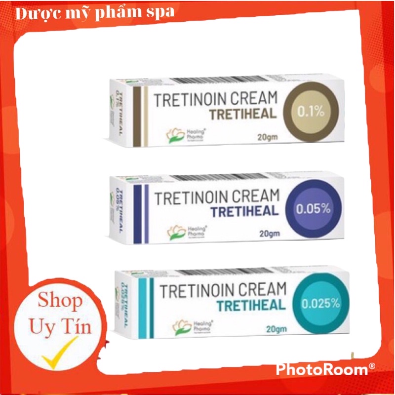 Kem giảm mụn tretinoin Tretiheal 0.025-0.1 giảm mụn se khít chân lông,da căng bóng  DƯỢC MỸ PHẨM SPA