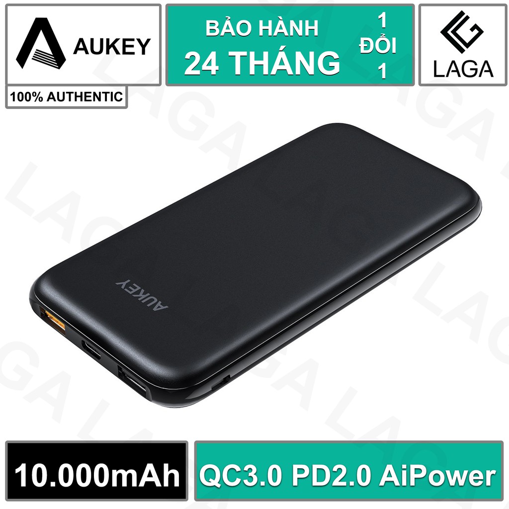 Pin Sạc Dự Phòng AUKEY 10000mAh Quick Charge QC 3.0 Power Delivery PD 2.0 AiPower-PB-Y13