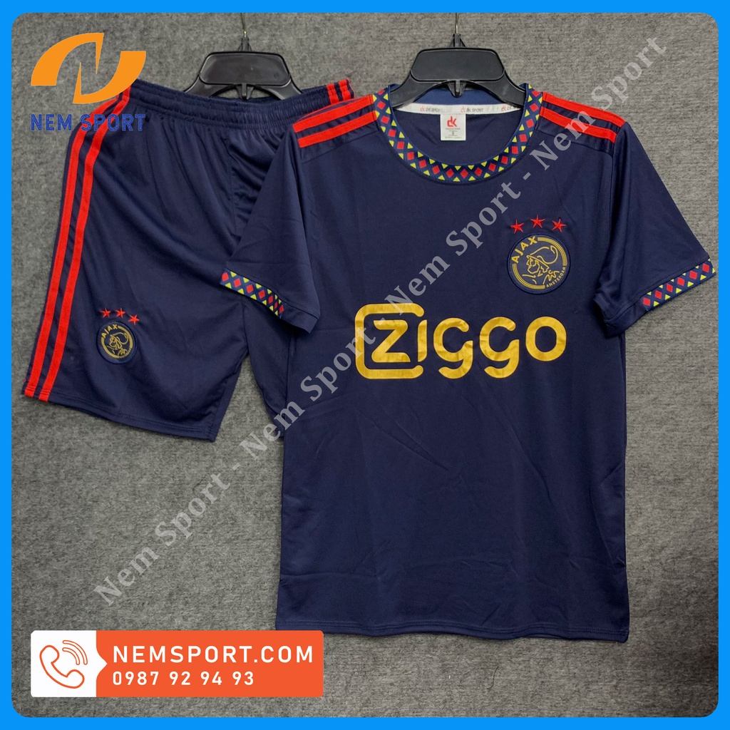 Quần Áo Đá Banh CLB Ajax Xanh Đen Sân Khách 2022