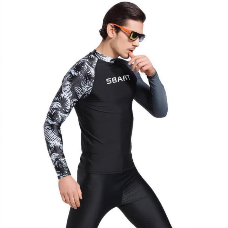 Áo bơi dài tay nam họa tiết chống nắng - giữ nhiệt Sbart  ཾ  ཾ ་ ་