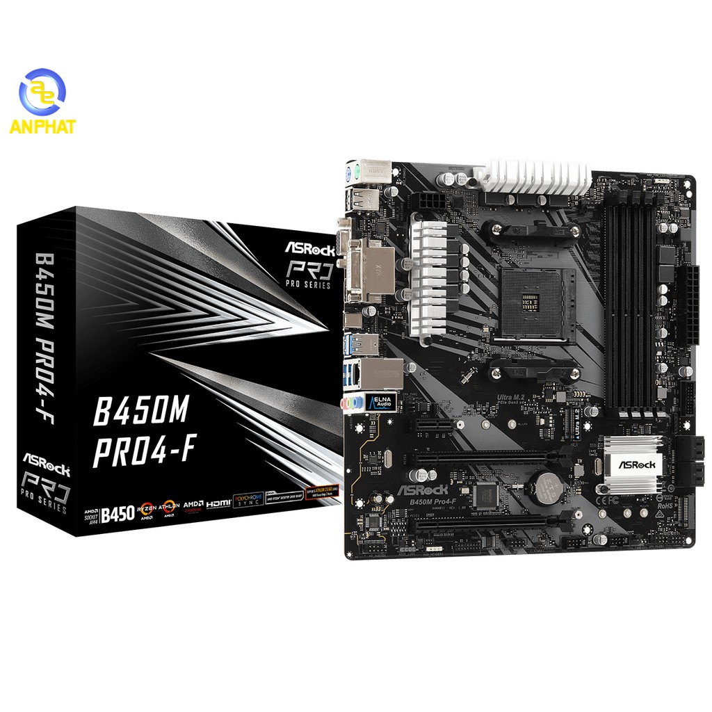 [Mã ELCLXU8 hoàn 5% xu đơn 500k]Mainboard Asrock B450M Pro4-F