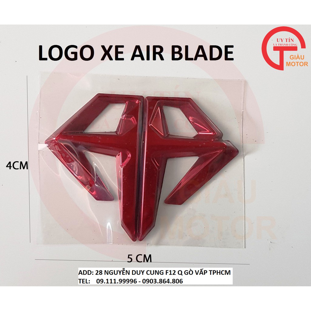 TEM DÁN BẮNG NHỰA TỐT LOGO AIR BLADE MÀU ĐỎ