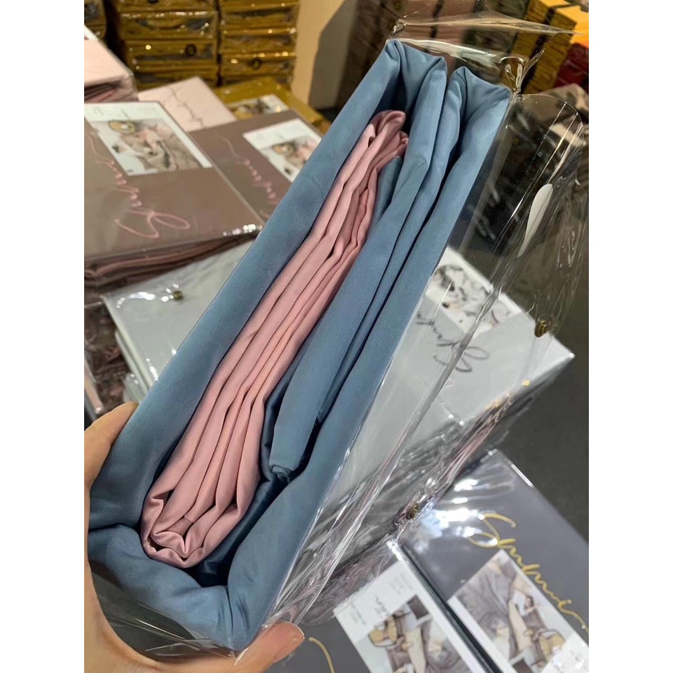 Bộ chăn ga gối Lụa Cotton Tencel 40S VIE HOME cao cấp nhiều size drap bọc nệm M4,M6,M8