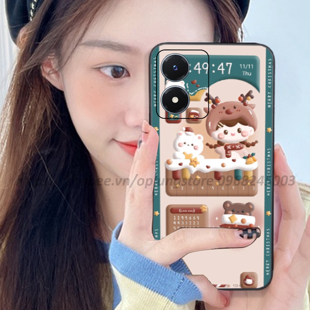 Ốp Vivo Y02S / Y01 / Y16 / Y22S / V25 in hình hình 3D gấu thỏ cute dễ thương