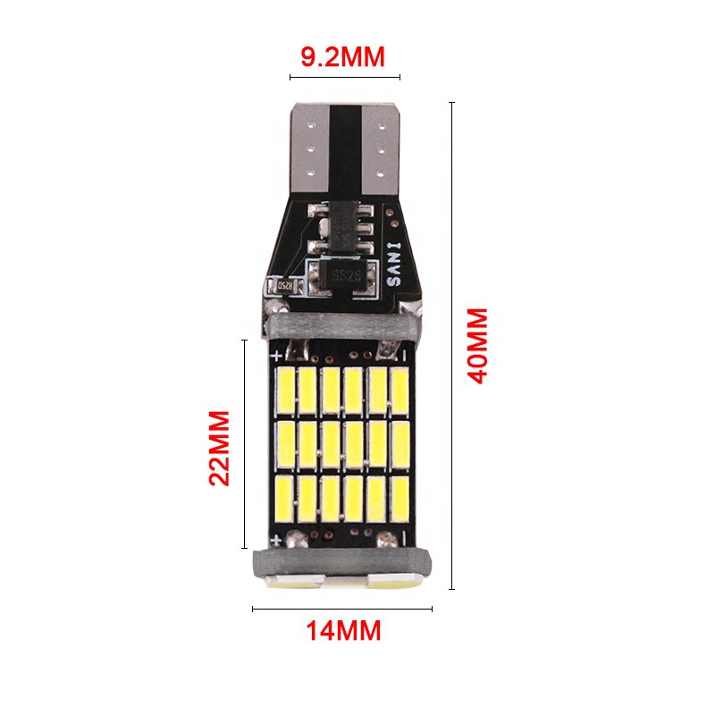 Đèn led lùi ô tô Yobis T15 4014 canbus 45smd W16W 10W