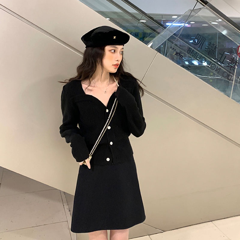 【ZHELIHANGFEI】Áo sơ mi dệt kim V - áo len gió tay dài cổ